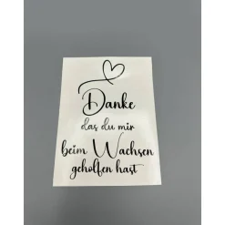 Aufkleber für Blumentopf, Abschiedsgeschenk Kindergarten, Geschenk Lehrer, Danke, dass du mir beim Wachsen geholfen hast