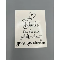 Aufkleber für Blumentopf, Abschiedsgeschenk Kindergarten, Geschenk Lehrer, Danke, dass du mir beim Wachsen geholfen hast