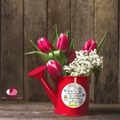 Aufkleber Kindergarten Abschied | Danke, dass Ihr uns beim Wachsen geholfen habt - Kinder mit Regenbogen