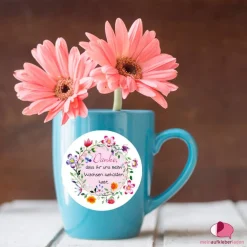 Aufkleber Kindergarten Abschied | Danke, dass ihr uns beim Wachsen geholfen habt - Blumenkranz