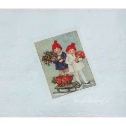 Aufnäher Applikation nostalgische Patches Weihnachten Kinder Glückspilz