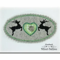 Aufnäher Tracht - Hirsch Medaillon - Applikation gestickt zum Oktoberfest, XXL Farbwahl