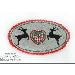 Aufnäher Tracht - Hirsch Medaillon - Applikation gestickt zum Oktoberfest, XXL Farbwahl