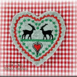 Aufnäher Tracht - HIRSCH und HERZ- Aufnäher Applikation gestickt Oktoberfest, Farbwahl