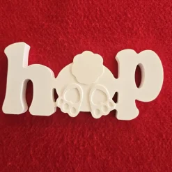 Aufsteller - "Hop" - Osterdekoration - Hasenpfoten -