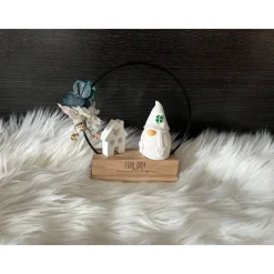 Aufsteller mit Wichtel, Wichteldekoration, 