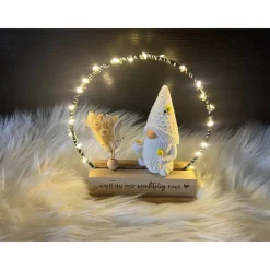 Aufsteller mit Wichtel, Wichteldekoration, 