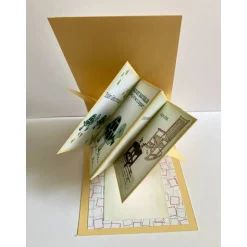 Aufwendig gestaltete Geburtstagskarte - Nachträgliche Gratulation 3D  PopUp Karte -  Besonders geformte Karte