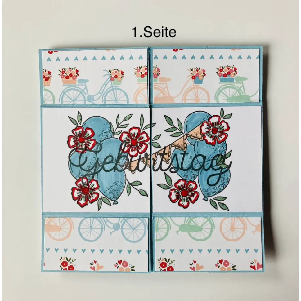 Aufwendige Geburtstagskarte Endloskarte Handarbeit Karte Grußkarte Unikat