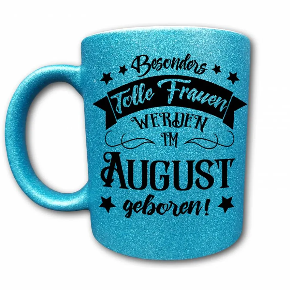 August Geburtstag Tasse, Tolle Frau Geburtstagsgeschenk, Sternzeichen Löwe, Sternzeichen Jungfrau, Im August geboren, Glitzertasse