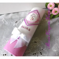 Ausgefallene modern gestaltete Taufkerze 