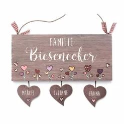 ausgefallenes Hochzeitsgeschenk für das Brautpaar, Türschild Familie personalisiert mit Namen, Geschenk zur Hochzeit, individuell, besonders, einzigartig, wetterfest, einmalig