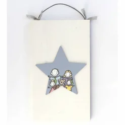 ausgefallenes Hochzeitsgeschenk Türschild für Familien mit Name und Figuren personalisiert, edles Haustürschild