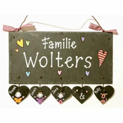 Ausgefallenes Hochzeitsgeschenk: Personalisiertes Schiefertürschild mit Namen – Handgemacht & Exklusiv, individuelles Haustürschild, exklusiv für Wohnung und Haus