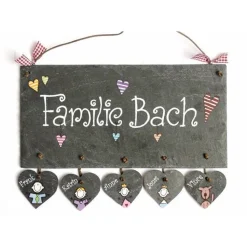 Ausgefallenes Hochzeitsgeschenk: Personalisiertes Schiefertürschild mit Namen – Handgemacht & Exklusiv, individuelles Haustürschild, exklusiv für Wohnung und Haus