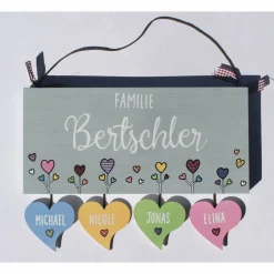 ausgefallenes Hochzeitsgeschenk für das Brautpaar, Türschild Familie personalisiert mit Namen, Geschenk zur Hochzeit, individuell, besonders, einzigartig, wetterfest, einmalig