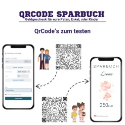 Baby Geldgeschenk | Digitales Sparkonto | Personalisiertes QrCode Bild | Motiv Geburt Rosa
