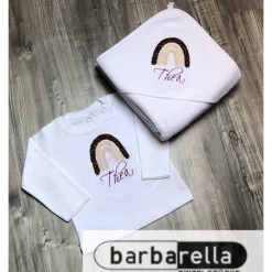 Baby Set 2- Teilig (Kapuzenhandtuch & Shirt)