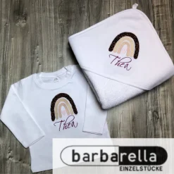 Baby Set 2- Teilig (Kapuzenhandtuch & Shirt)