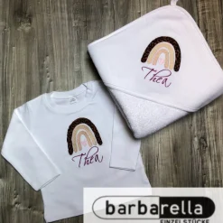 Baby Set 2- Teilig (Kapuzenhandtuch & Shirt)