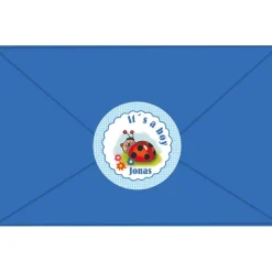 Babyaufkleber zur Geburt | Kleiner Marienkäfer