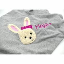 Babydecke mit gesticktem Hasen und Namen - Kindergartendecken - Wunschdecke - Kinderdecke _ Schmusedecke mit Namen
