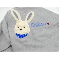 Babydecke mit Hasen und Namen - Kindergartendecken - Wunschdecke - Kinderdecke _ Schmusedecke mit Namen