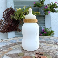 Babyflasche Spardose, personalisiert - über 50 Farben