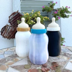 Babyflasche Spardose, personalisiert - über 50 Farben