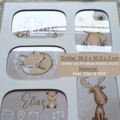 Babygeschenk | Geschenk zur Geburt personalisiert | Geburtsanzeige Geburtstafel |4019