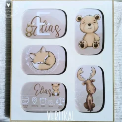 Babygeschenk | Geschenk zur Geburt personalisiert | Geburtsanzeige Geburtstafel |4019