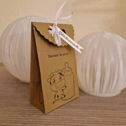 Baby-Geschenkverpackung / Glückwunschgeschenk / Schnuller-Motiv / Babyzauber / Kuh-Motiv / niedlich / Glückwunsch