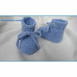 Babyschuhe, Strickschuhe, 0-3 Monate, handgestrickt, blau