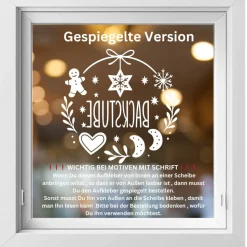 Backstube Kekse Plätzchen Aufkleber Fensterbild für die Weihnachtsbäckerei