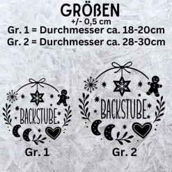 Backstube Kekse Plätzchen Aufkleber Fensterbild für die Weihnachtsbäckerei