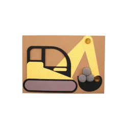 Bagger Einladungskarte Kindergeburtstag | Bagger basteln | Bagger Kindergeburtstag | Baustelle Kindergeburtstag | Gelber