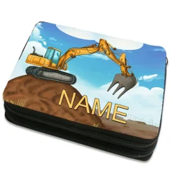 Bagger Federmäppchen inkl. Inhalt mit Name / personalisierbar