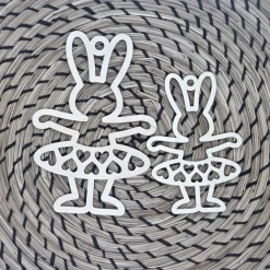 Ballerina Bunnies aus Holz in mehreren Größen, 100 mm und 130 mm | Osterdekoration | Geschenkanhänger | Osterstrauß
