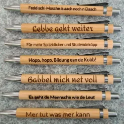 Bambus Kugelschreiber - hessische Sprüche