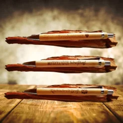 Bambus Kugelschreiber mit Lasergravur – personalisiert mit Namen oder Spruch, Werbegeschenk