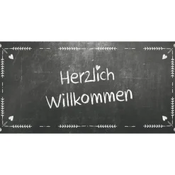 Banner Event 100 x 50 cm - personalisierbar | Tafeloptik mit Kreide Ornamenten - Herzlich Willkommen oder Wunschtext