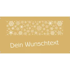 Banner Winterzeit 100 x 50 cm - personalisierbar | weiße Schneesterne - personalisierbar mit Wunschtext