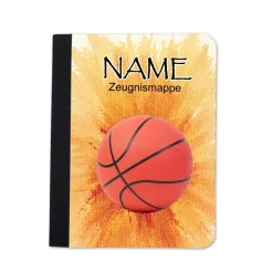 Basketball Zeugnismappe personalisiert | Zeugnismappe Jungen | Zeugnismappe mit Namen | Urkundenmappe Ball Sport