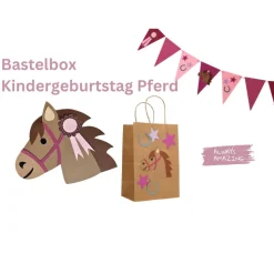 Bastelbox Kindergeburtstag Pferd | Einladung Pferdegeburtstag | Einladung Kindergeburstag | Mitgebsel Pferd