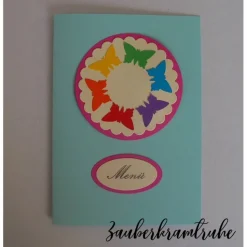 Bastelset Einladung Kommunion Regenbogen Schmetterlinge -  DIY Karten auch für Taufe und Kommunion