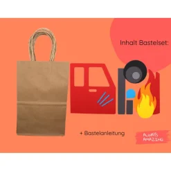 Bastelset Feuerwehr Auto Geburtstag Mitgebsel | Feuerwehr Geburtstag | Mitgebseltüten Kindergeburtstag