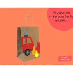 Bastelset Feuerwehr Auto Geburtstag Mitgebsel | Feuerwehr Geburtstag | Mitgebseltüten Kindergeburtstag