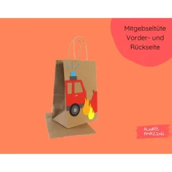 Bastelset Feuerwehr Auto Geburtstag Mitgebsel | Feuerwehr Geburtstag | Mitgebseltüten Kindergeburtstag