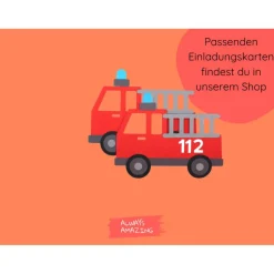 Bastelset Feuerwehr Auto Geburtstag Mitgebsel | Feuerwehr Geburtstag | Mitgebseltüten Kindergeburtstag