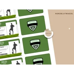 Bastelvorlage Fußball Spielerpass für Kindergeburtstag, Fußballparty, Fußballturniere - Tolles Mitgebsel für große Fußba